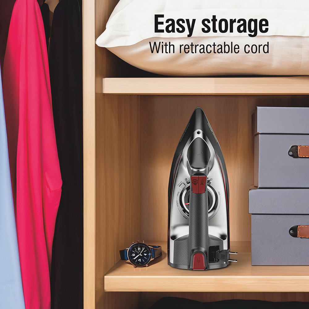 Easy storage with retractable cord